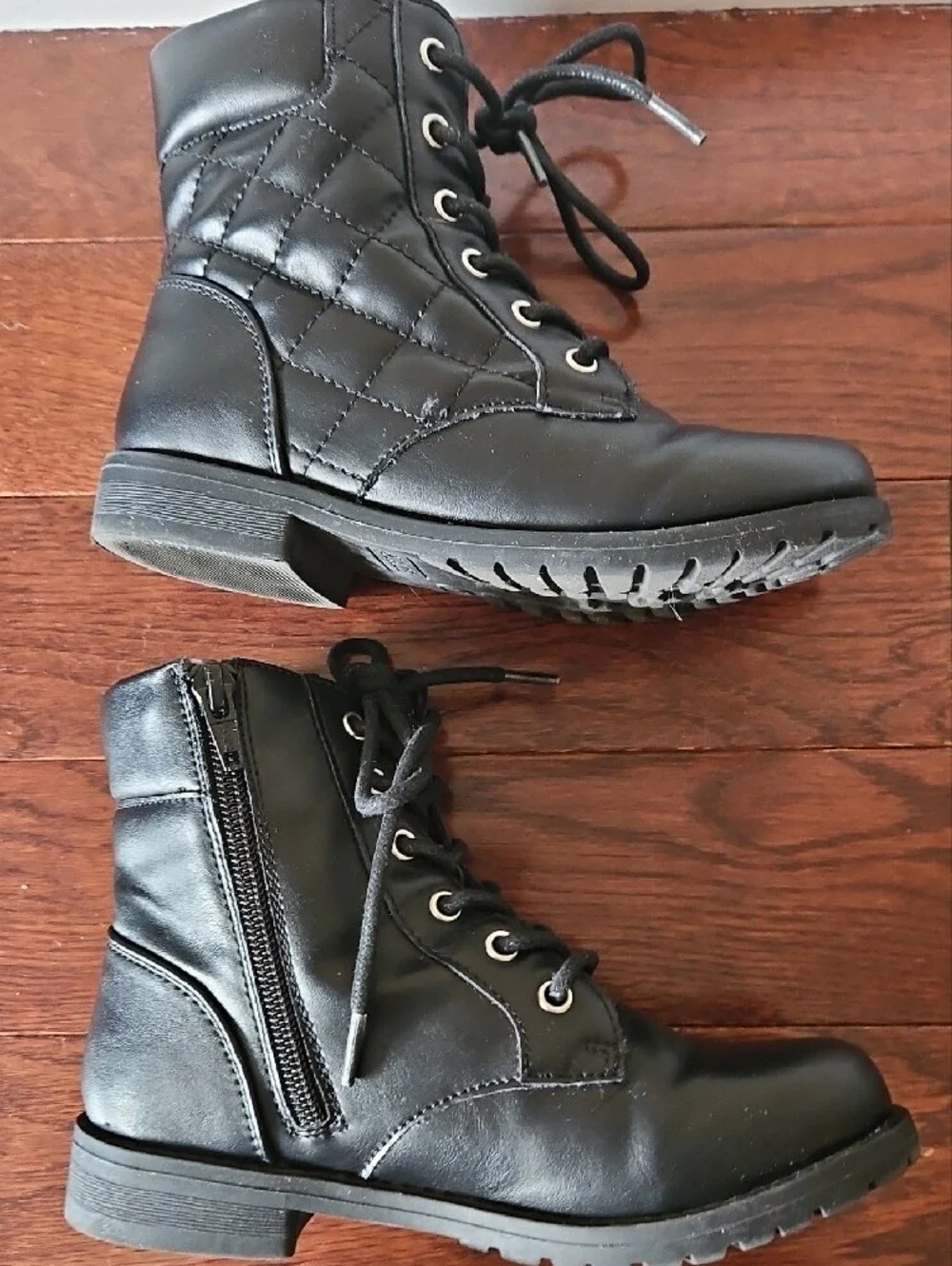 The Children's Place Quilted Black Lace-Up Kids Boots